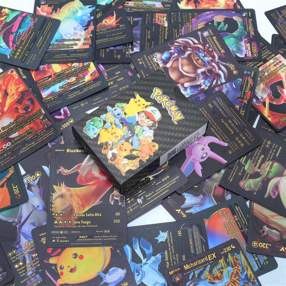 55 Cartas de Pokémon Prateadas Impermeável Deck de Cartinhas no