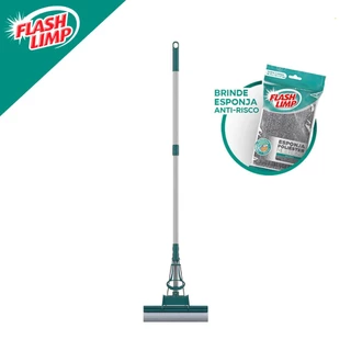 Mop Limpeza Geral Plus Esfregao Rodo Magico + Esponja Poliester Para Limpeza Domestica Flash Limp