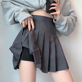 2020 listrado coreano saia plissada escola kawaii japonês saia shorts doce coreana  coreana estilo de roupas de cintura alta de um mini-linha de / Fundos ~