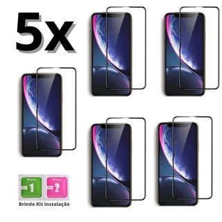 Kit 5x Película De Vidro 3D 5D Full Cover Para iPhone 11 / XR
