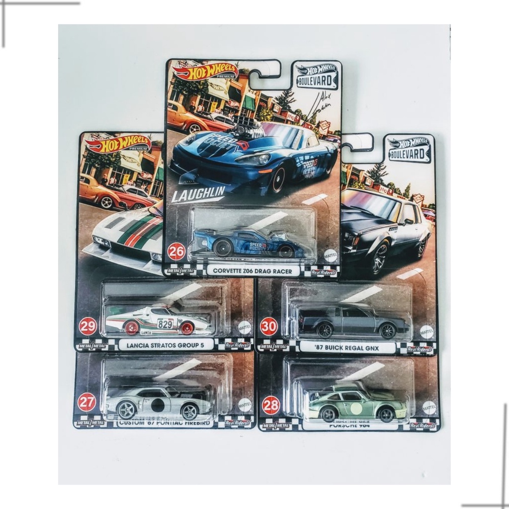 Kit Hot Wheels 2021 Boulevard Mix F 26-30 Pneus de borracha