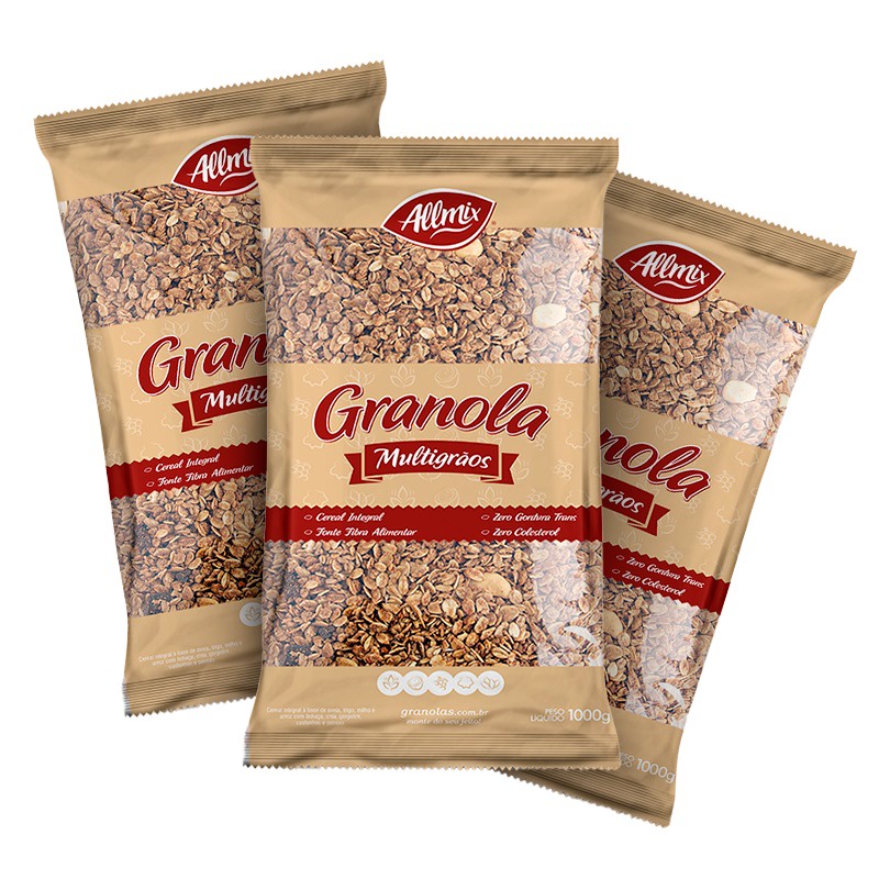 Kit 3 Granolas Multigrãos 1kg Allmix | Shopee Brasil