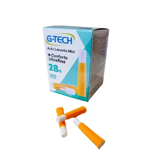 Auto Lanceta G-tech 28g 100 Unidades Ultrafina Conforto Mini