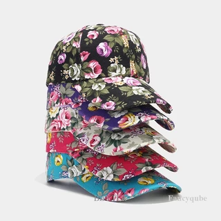 BBYTER Beisebol Feminino Flor Impresso Mulher Acessório De Boné De Algodão Guarda-Sol Snapback Exterior