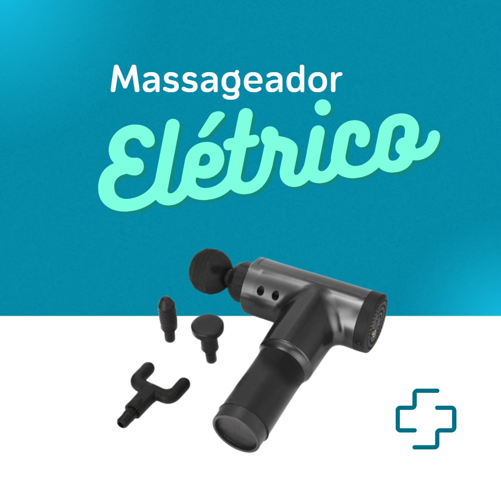 Massageador Muscular Elétrico Massage Gun Pro 6 níveis + 6 ponteiras 3600  RPM