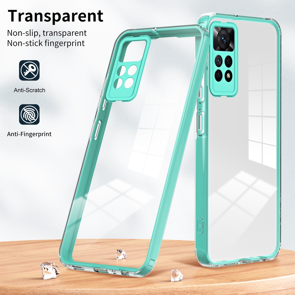 3 Em 1 Geleia Caixa Protetora Transparente Para Telefone Xiaomi Redmi 12 12C Nota 11T 12T 12S 11 12 Pro Plus 11S 11 2022 Capa Macia À Prova De Choque TPU