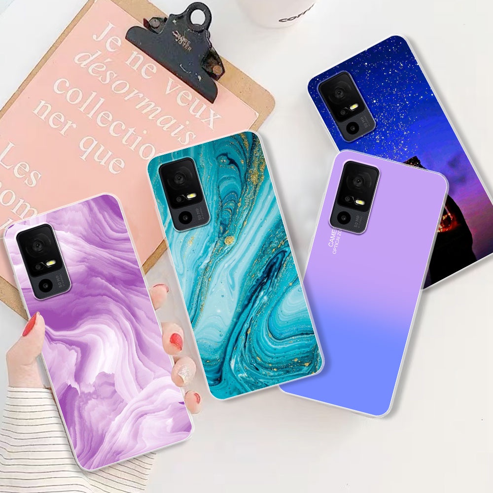 Para A Caixa TCL 40 SE 40SE Tampa Traseira Do Telefone Silicone Soft