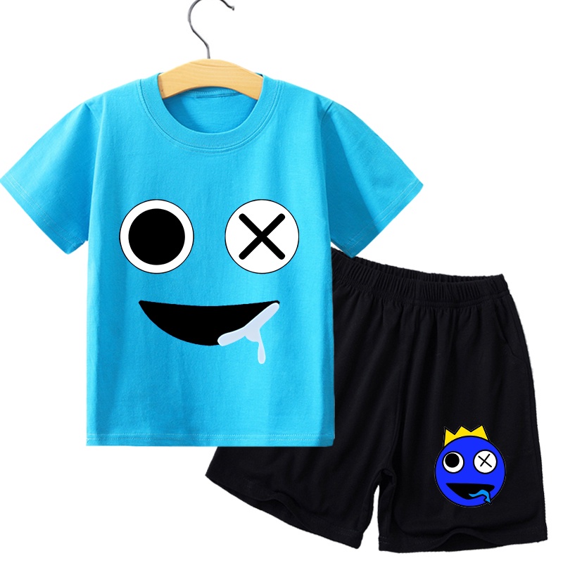 Camiseta Infantil Babão Rainbow Friends Blue Turma Roblox Juvenil