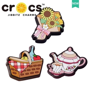 jibbit cross charms Shoe Buckle Hole Acessórios Para Sapatos Picnic Series Flor Fivela Decorativa Bouquet