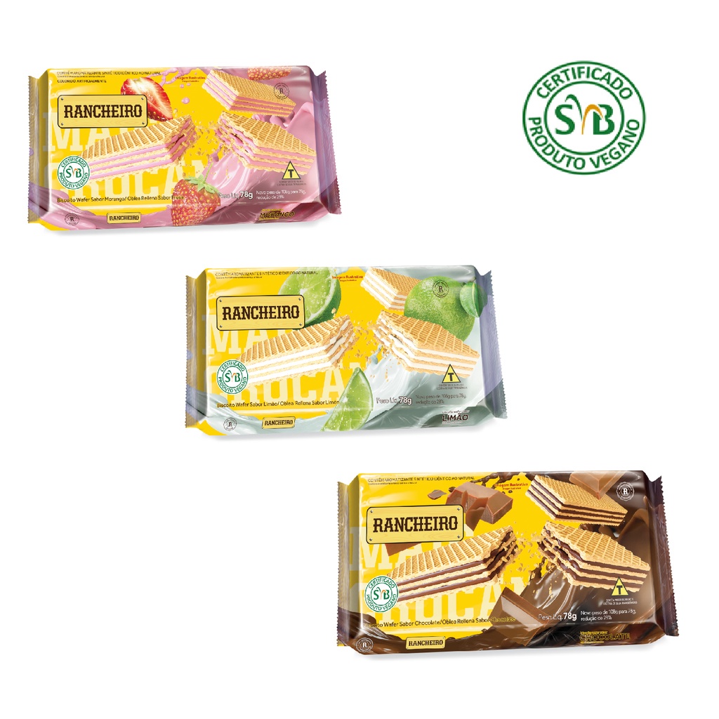 Biscoito Wafer Rancheiro 78g Zero Lactose - Certificado Vegano ...