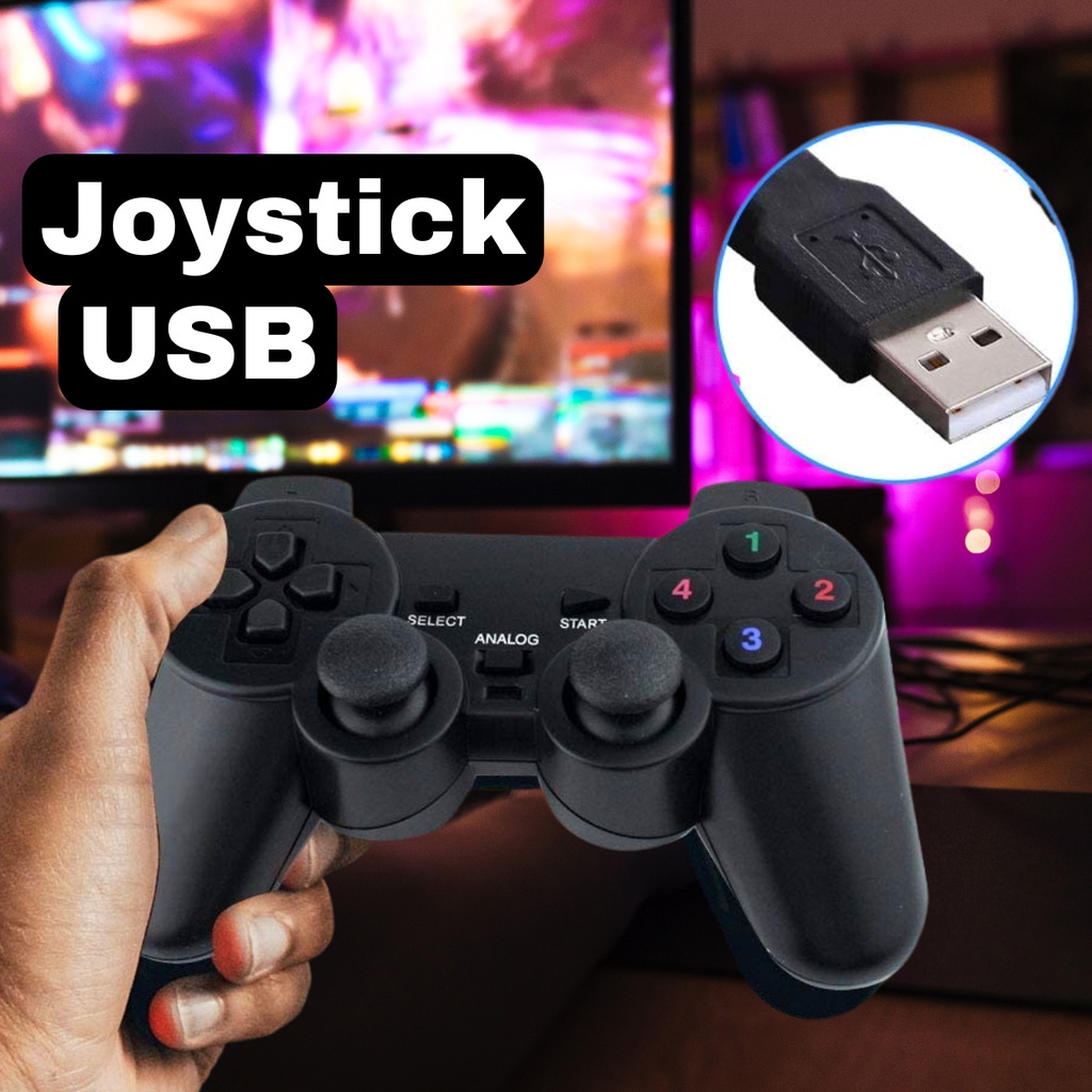 Controle Manete Joystic Usb Analogico Pc Ps2 Game - Online