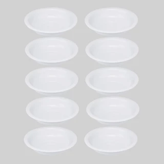 Kit com 10 Bacias de Aluminio Cor Branca N 35 Para Multiuso, Decoracao, Descansar Massa, Lavabo, Cuba, Cerimonia Religiosa, Batizado, Escalda Pes, Lavanderia, Ensaio Fotografico, SPA dos Pes