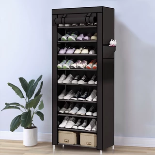 Sapateira Organizadora com 9 Prateleiras para Organizar Sapatos Calçados Chinelos Roupas Objetos 24 Pares - Black