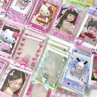 20 Peças Mangas De Cartão Sanrio Glitter Protetor Fotográfico De 3 Polegadas Filme Transparente