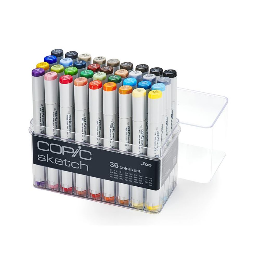 Caneta Copic Marcador Sketch 36 Cores Set Ponta Dupla | Shopee Brasil
