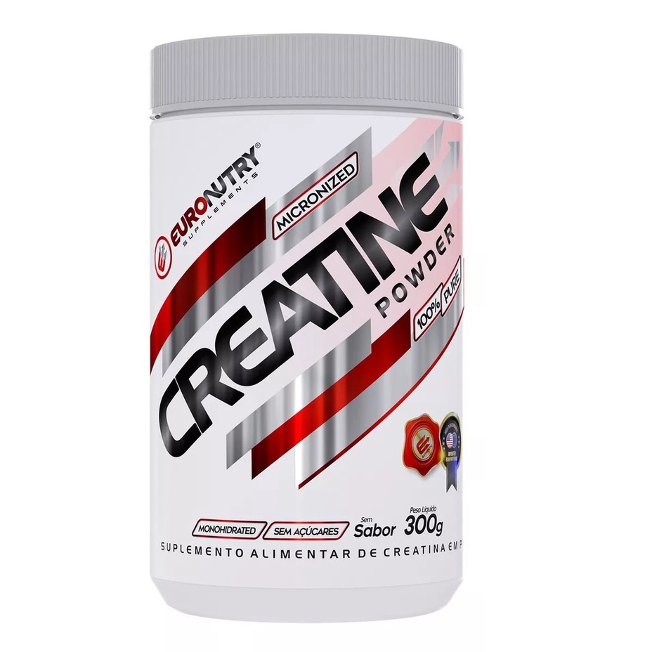 Creatina Powder Micronized 100% Pura (300g) Euronutry | Shopee Brasil