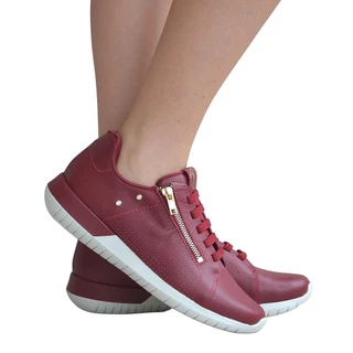 Tenis Casual Feminino Couro Usaflex AH1707 Vermelho em Oferta na Shopee