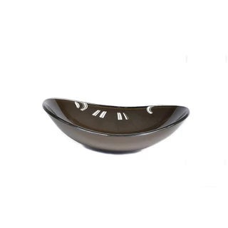 CUBA DE VIDRO OVAL 55CM MARROM