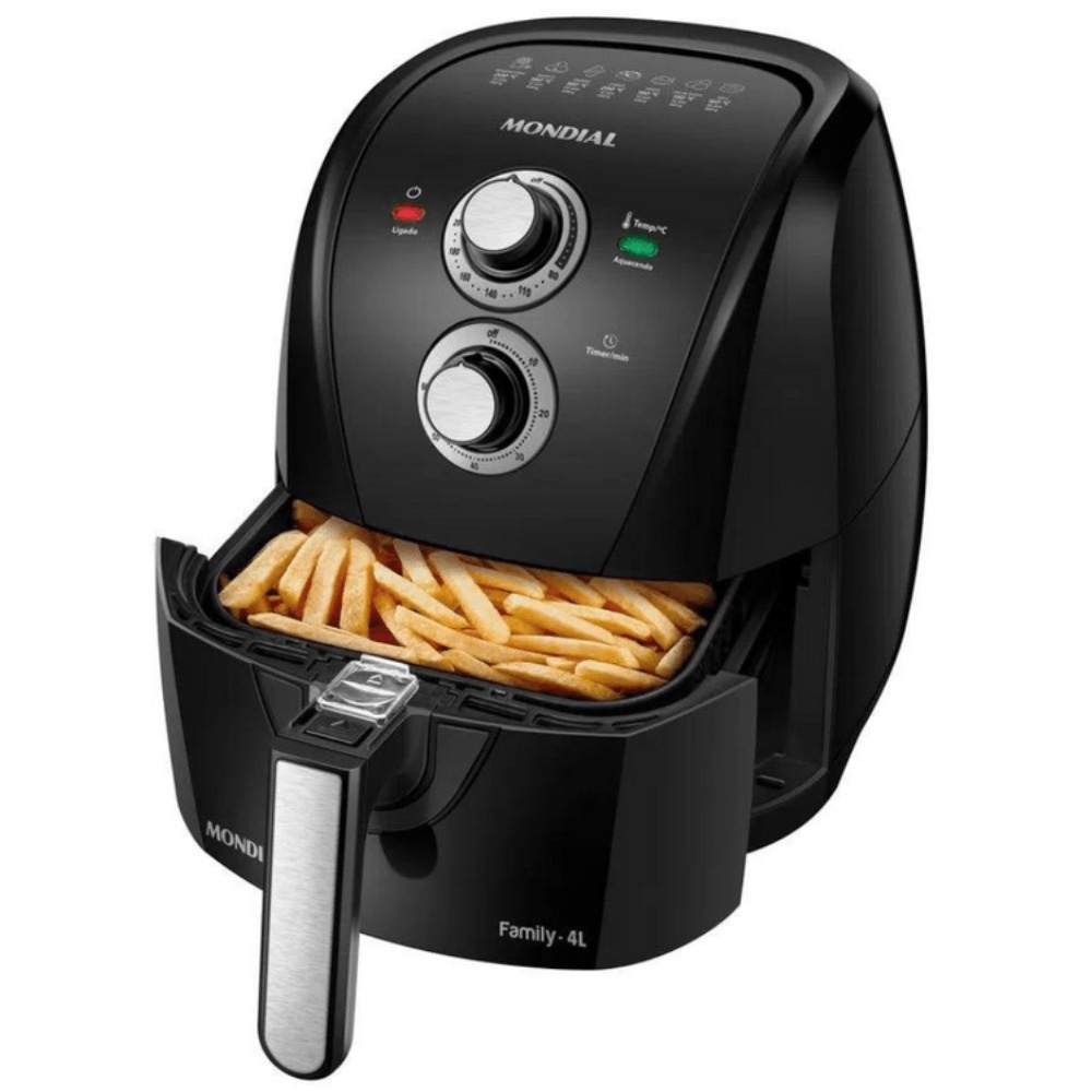 Fritadeira Elétrica Air Fryer Mondial 4 Litros AFN-40-BFS Preta 127V