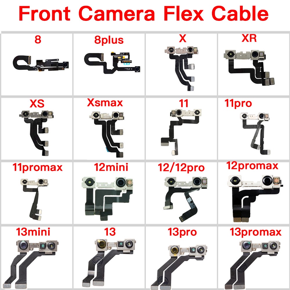 Câmera frontal para iPhone 8 8Plus X XR XS 11 12 Mini Pro Max