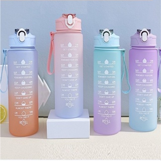 Garrafa de Água 900ml Com Canudo Squeeze Garrafão De Agua Colorida Fitness Com Frases Motivacionais