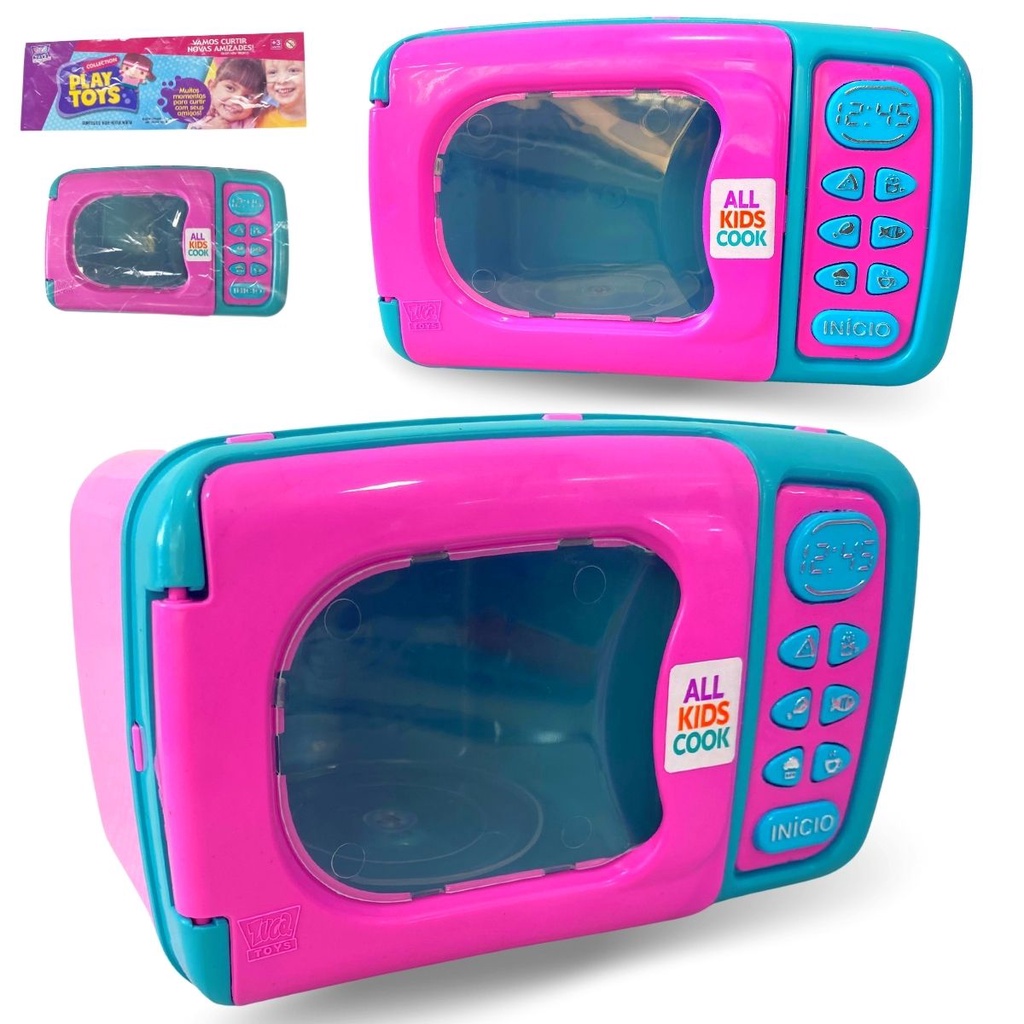 Microondas Brinquedo Infantil Mini Cozinha Menina Faz De Conta Fogãozinho  Para Brincar Com Botão Passatempo Diversão - Usual Brinquedos - Microondas  de Brinquedo - Magazine Luiza