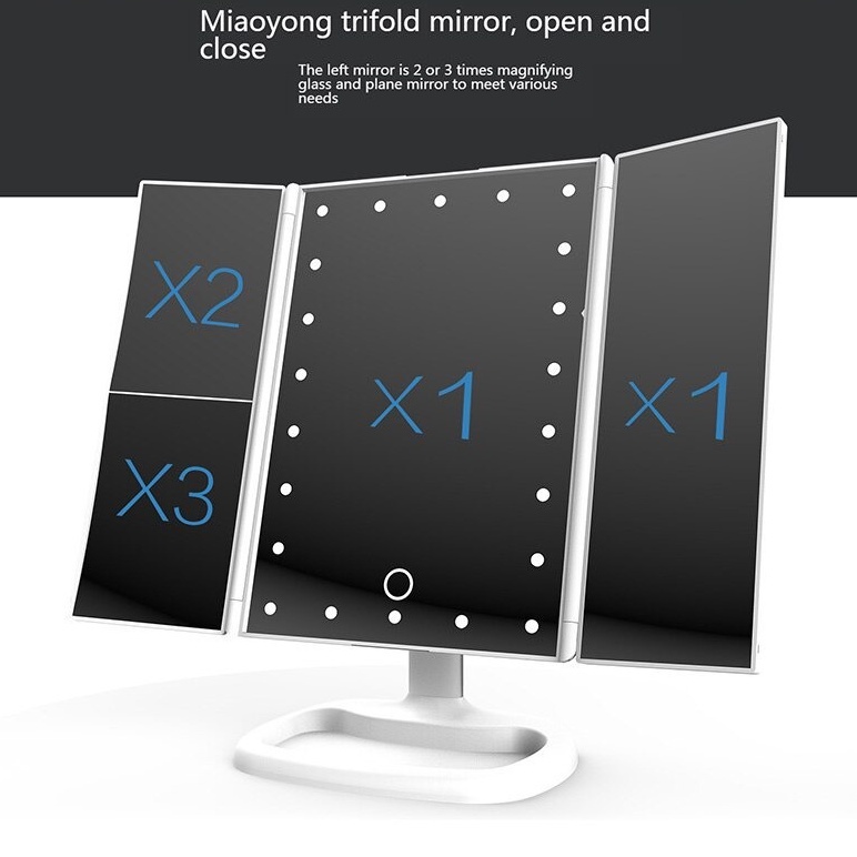 Espelho Mesa Luz Led Maquiagem 22 Leds Dimerizavel USB