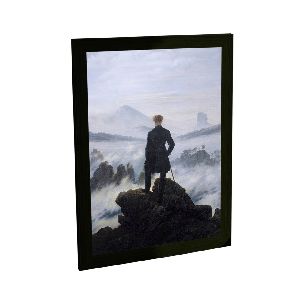 Quadro Decorativo Caminhante Sobre O Mar De Névoa Pintura Caspar David Friedrich