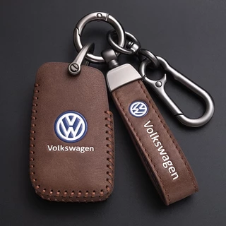 Capa Para Carro Couro Com Chaveiro De Volkswagen VW Polo Golf 4 5 6 MK6 Passat B5 B6 B7 Beetle Tiguan Skoda Octavia Kodiaq Seat Leon Altea Auto Acessórios