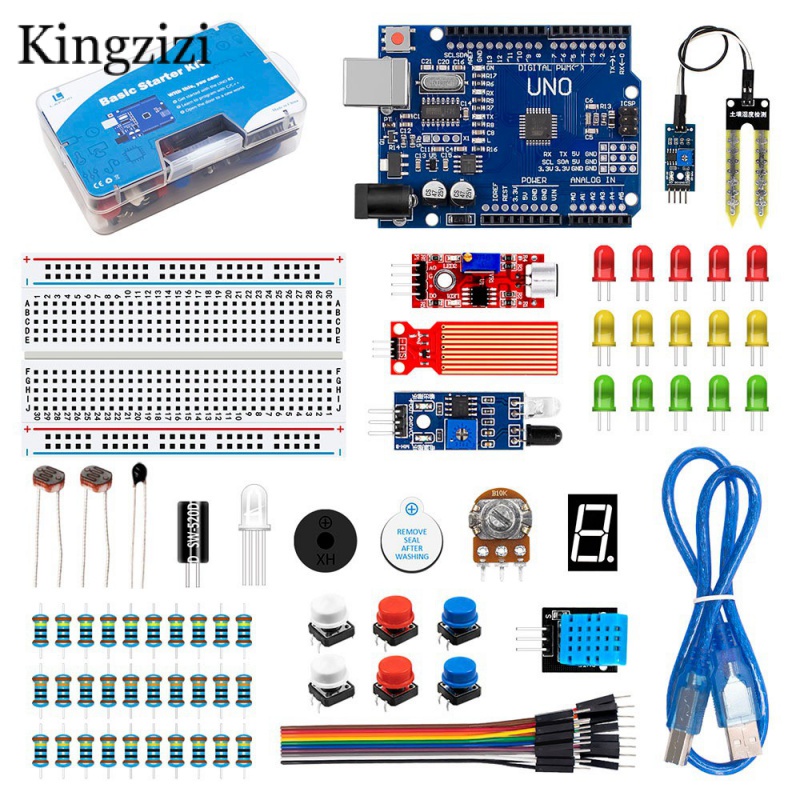 Kit Completo Arduino Uno R3 Com Tutorial , Código , Pão , Fio Jumper ...