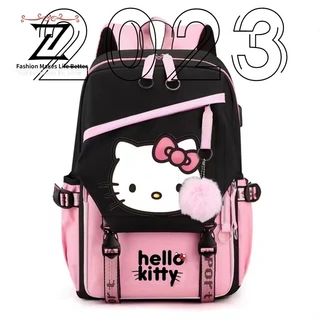 Adoráveis Mochilas Hello Kitty Para Estudantes Atalhos De Ombro Impressos Laptop