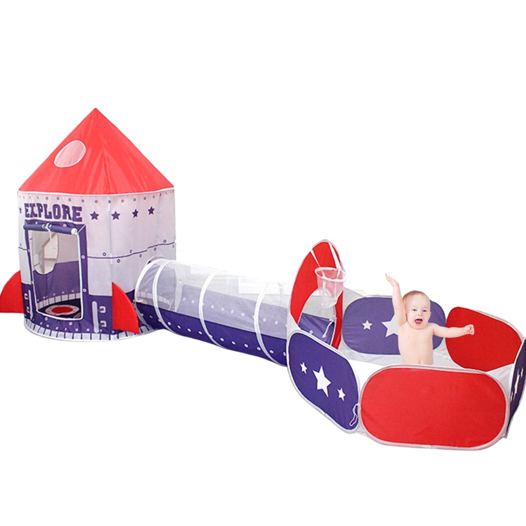Em promoção! 3 Em 1 Foguete Tenda Portátil Para Crianças Tenda De  Brinquedos Para As Crianças Nave Espacial Parque Infantil Para As Crianças  De Rastreamento Túnel De Brinquedos Da Criança Jogos