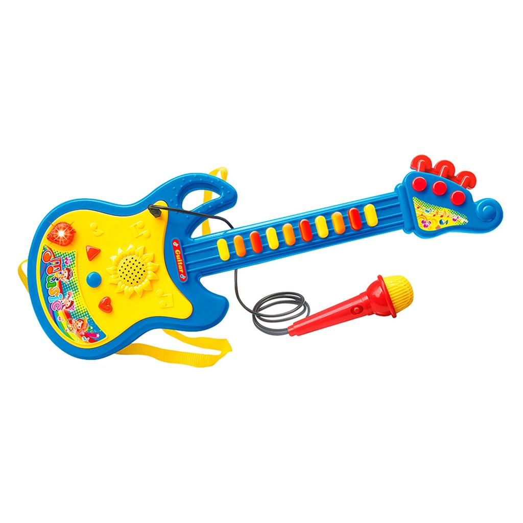 Guitarra Educativa Paradise Com Som e Luz DM Toys Musical – 45 centimetros  – Maior Loja de Brinquedos da Região