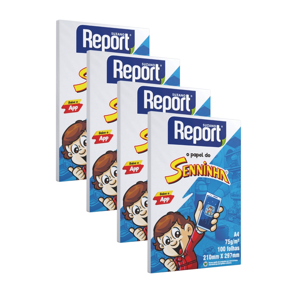 KIT FOLHAS PAPEL SULFITE REPORT SUZANO SENINHA GRAMAS POR M Shopee Brasil