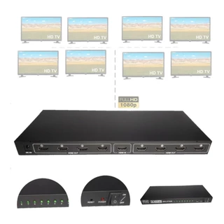 Divisor Hdmi 1.4 Hdcp Splitter 1 Entrada 8 Saídas 1080p 1x8