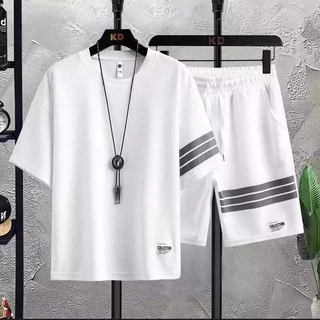 Shorts Homens Fato de Verão Fato de Verão Homens Fato de Verão Casual Homens Tendência de Moda Combinam com um Conjunto Inteiro Bonito de Manga Curta Marca da Tendência Masculina