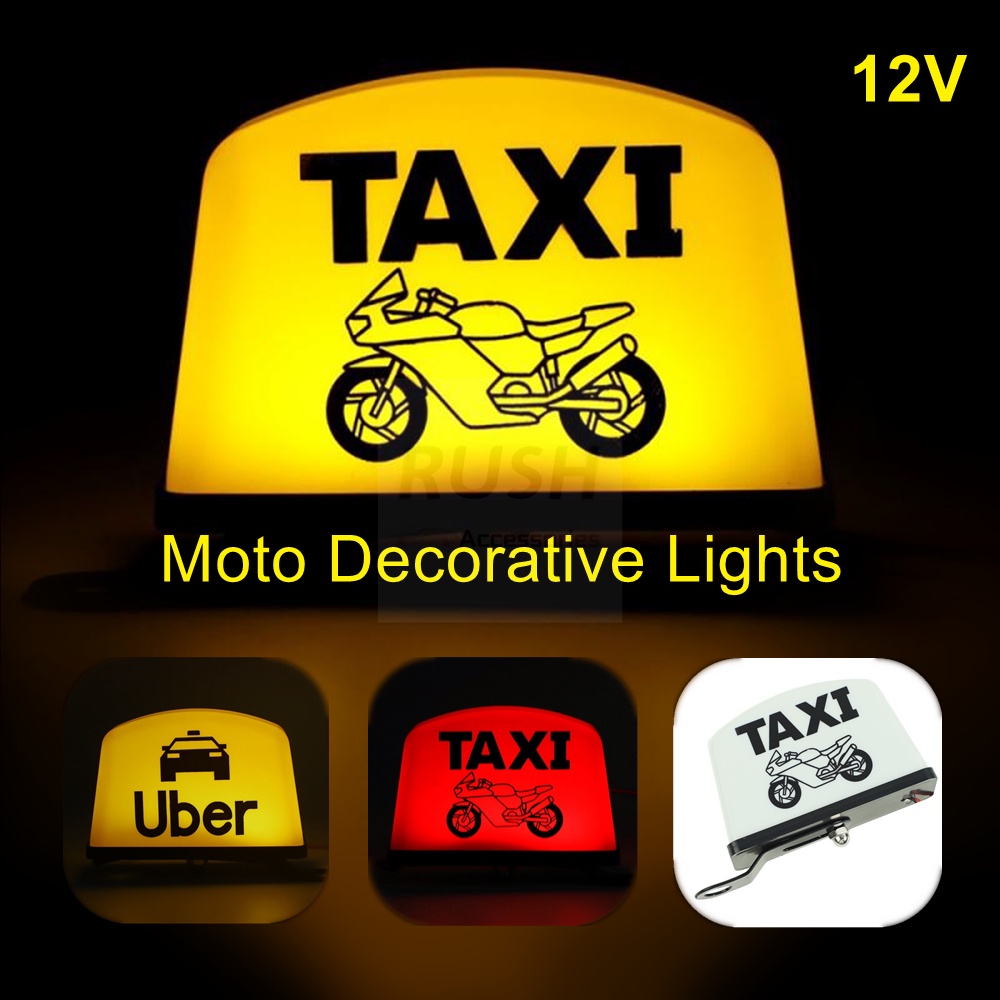 Motocicleta Taxi Aviso LED Light, Modificado Decoração