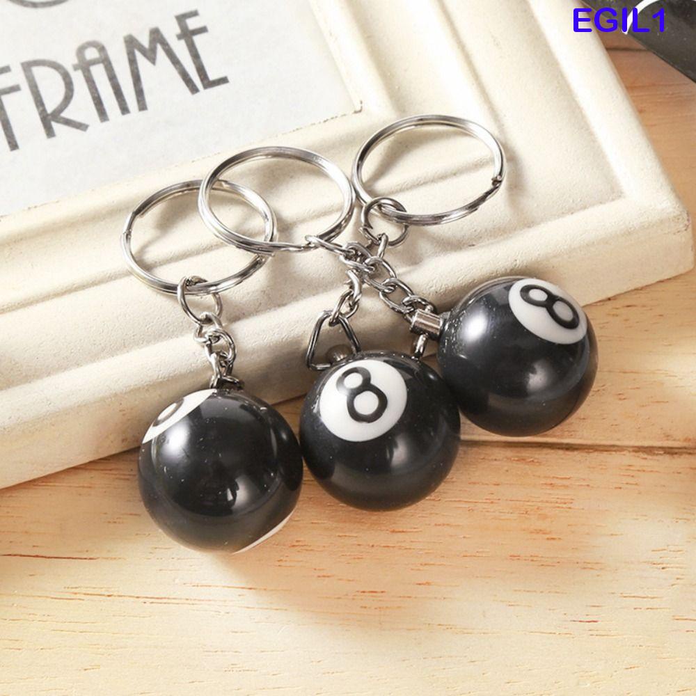 2 Portachiavi A Sfera Da Biliardo 8 - Portachiavi A Forma Di Palla Da Biliardo Nero In Resina, Regalo Per Appassionati Di Snooker