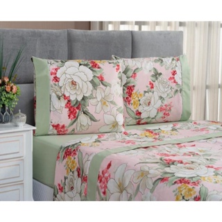 Kit Jogo De Cama Lencol Naturale Casal Micropercal 200 Fios 04 Pcs Estampado