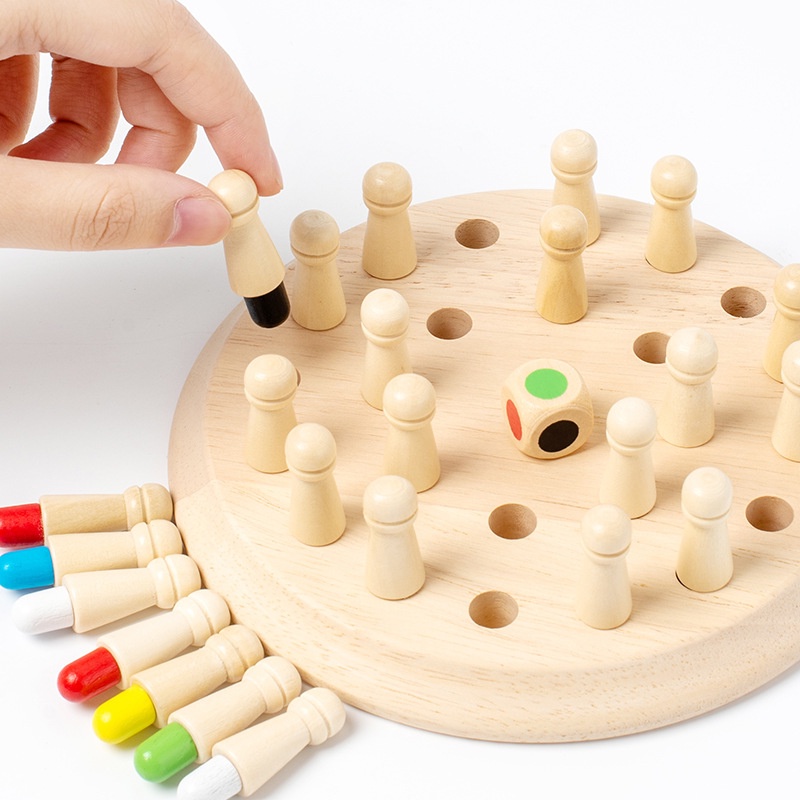 Jogo de festa infantil jogo de memória de madeira jogo stick xadrez jogo  divertido bloco de diversão