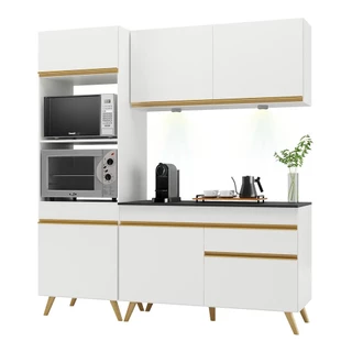 Armário de Cozinha Compacta 182cm com Leds Veneza Up Multimóveis V2019