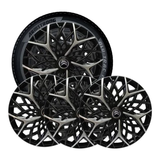 Jogo Calota Moove Preto Prata Aro 14 Citroen C3 2003 Até 2019