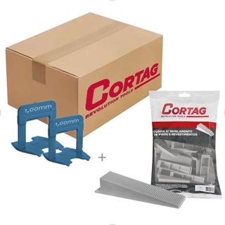 Kit 500 Niveladores de Piso (Tamanhos) + 200 Cunha Granel Eco Cortag