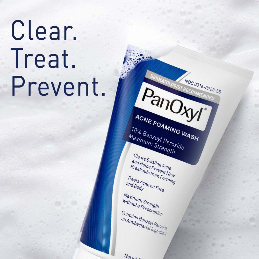 PanOxyl Acne Foaming Wash Benzoyl Peroxide 10% Maximum Strength 156g
