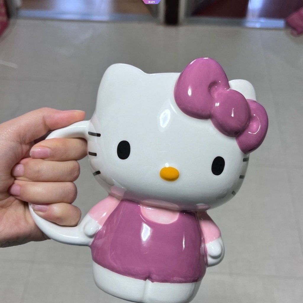 Xícara De 500ml De Kawaii Sanrio Hello Kitty Cerâmica Água De Cartoon Anime Chá De Grande Capacidade Café Para Uso Doméstico [RAIN]