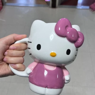 Xícara De 500ml De Kawaii Sanrio Hello Kitty Cerâmica Água De Cartoon Anime Chá De Grande Capacidade Café Para Uso Doméstico [RAIN]