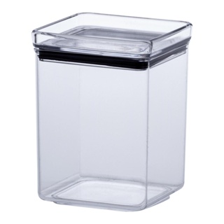 Pote Hermetico Quadrado Transparente 1.000 ml em Acrilico Paramount