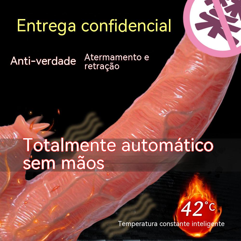 Novo Penis De Borracha Estilo de Vibrador Retráctil Silencioso Retráctil Casal de Produtos Adultos