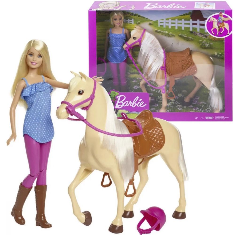 Boneca Barbie com Cavalo Family Horse Doll Basic - Mattel | Shopee Brasil