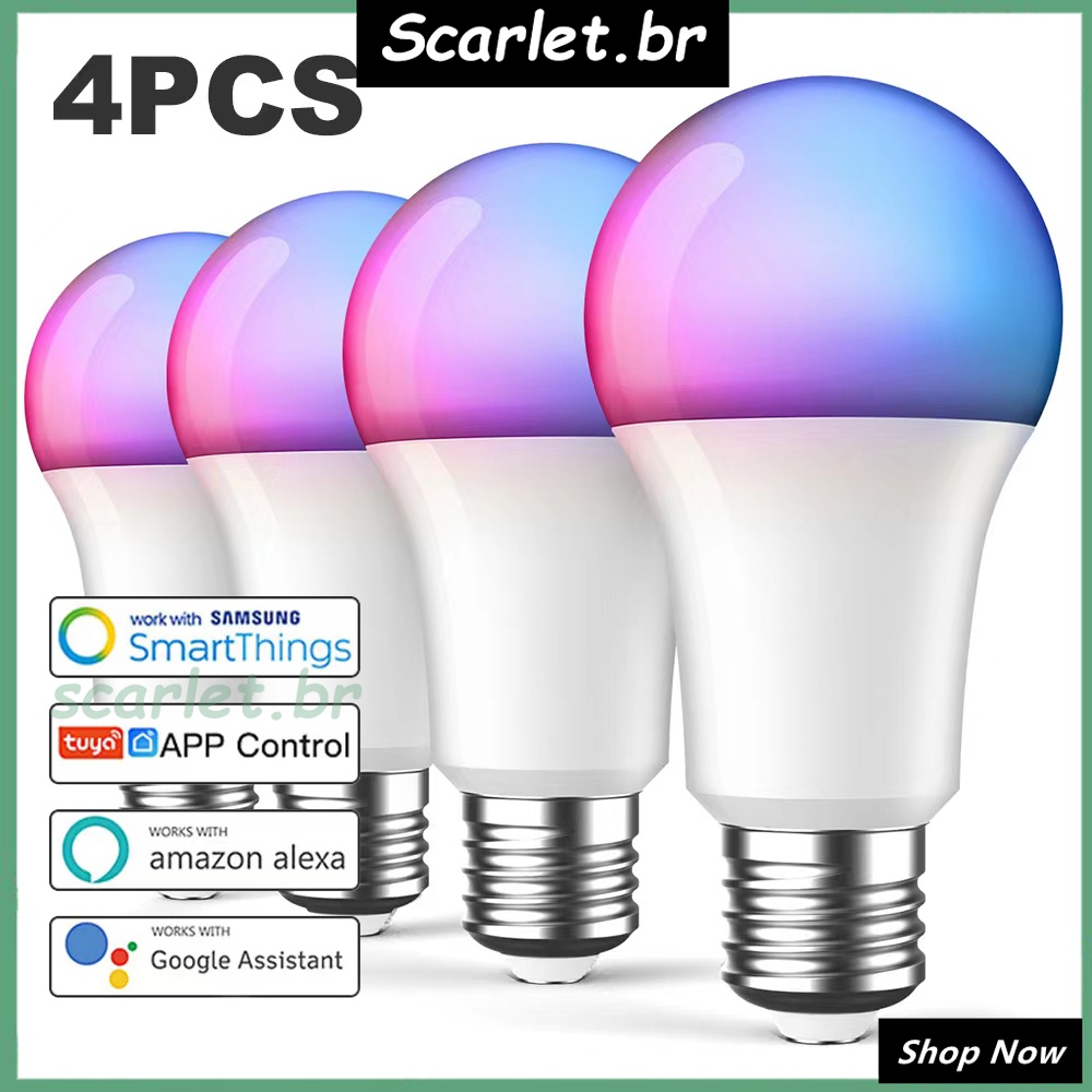1/2/4PCS Treatlife Lâmpada Inteligente Compatível Com Alexa Echo/Google Home/Yandex Alice Touya App/WiFi Controle Remoto Automação Doméstica